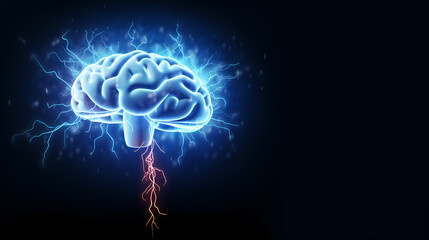 Brain background, bright human brain on isolated background