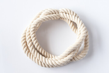 Coiled White Cotton Twisted Rope