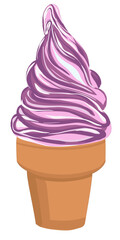 Hand drawn illustration of caramel taro ice cream. Perfect for food & beverage product, cafe menu logo, food & beverage icon