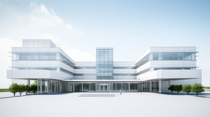 healthcare hospital building white background