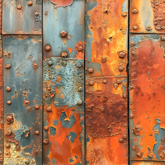 Metal with patina and rust, seamless tile, ai generated
