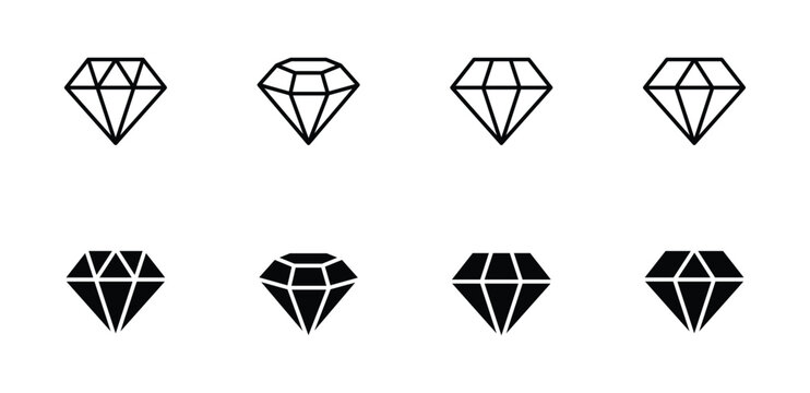 diamonds icon set. diamond collection icon vector illustration 