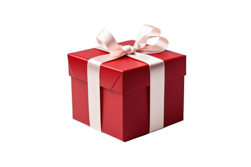 gift box with white ribbon and bow  isolated on transparent and white background.PNG image	