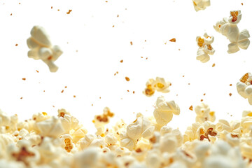 Popcorn isolated on transparent and white background.PNG image	