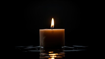 glow candle in darkness