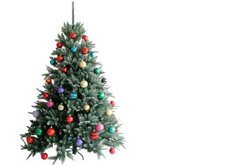 Obraz premium a Christmas tree isolated on transparent and white background.PNG image 