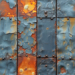 Metal with patina and rust, seamless tile, ai generated