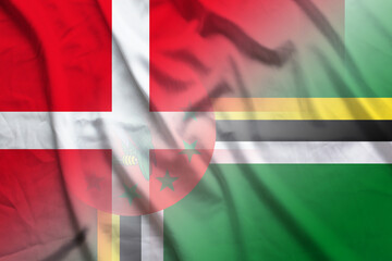 Denmark and Dominica political flag international contract DMA DNK