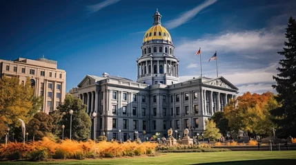 Fotobehang dome colorado state capitol building © PikePicture