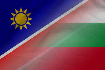 Obraz premium Namibia and Bulgaria state flag international negotiation BGR NAM