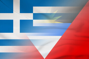 Greece and Antigua and Barbuda state flag transborder contract ATG GRC