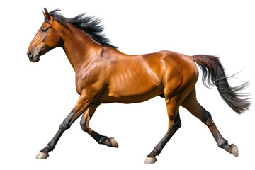 Obraz premium Bay horse, isolated on transparent and white background.PNG image