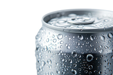 soda can with water drops ,Water drops on beverage cans, isolated on transparent and white background.PNG image	