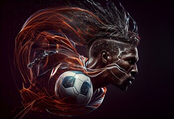 But de football sur fond transparent - rendu 3D. Generative AI