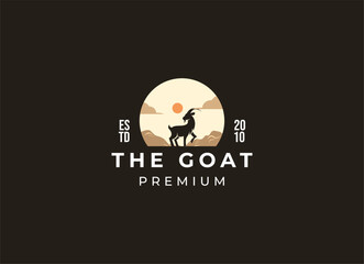 Goat logo design. Goat farming and fresh milk logo. 