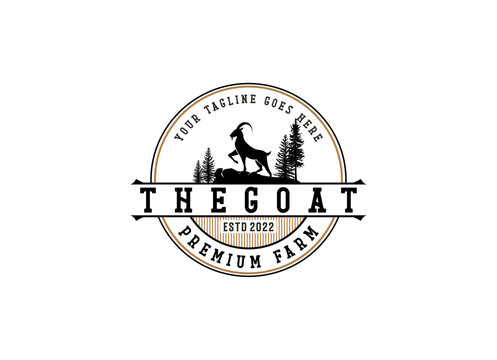 Goat logo design. Goat farming and fresh milk logo. 
