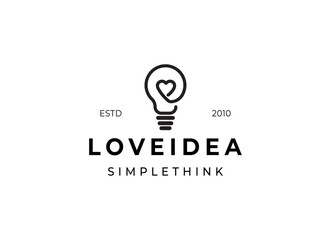 Logo template fresh idea, thinking, lamp, lightbulb. Brand, branding, company, corporate, identity, logotype. Clean and modern style design
