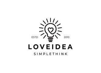 Logo template fresh idea, thinking, lamp, lightbulb. Brand, branding, company, corporate, identity, logotype. Clean and modern style design