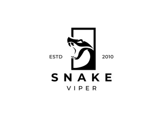 Head snake logo design template