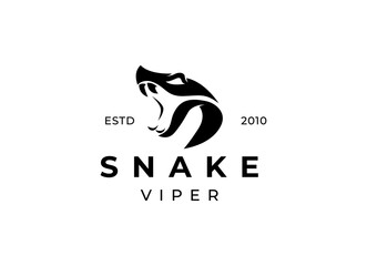 Head snake logo design template