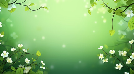Obraz premium Spring season, vibrant green background