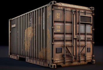 3d rendering of Converted old shipping container, clipping path included. Generative AI