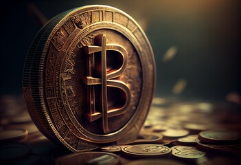 Background with Currency Symbol and Depth of field. Generative AI