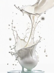 milk splash isolated on white liquid, food