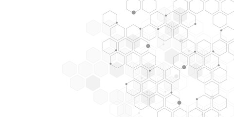 Vectors Geometric abstract background with simple Hexagon elements. Vector illustration for medicine, technology or science design 