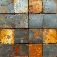 Metal with patina and rust, seamless tile, ai generated