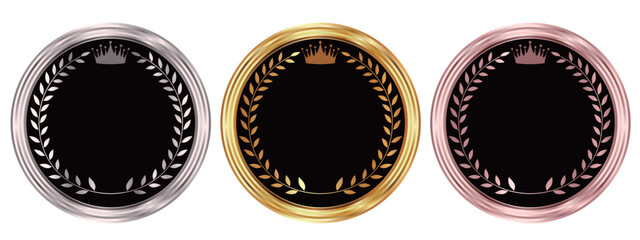 メダル　王冠　金　銀　アイコン