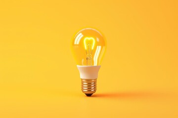 Bright idea symbolized by a glowing yellow lightbulb. Generative AI