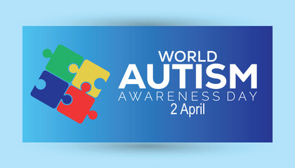 World Autism Awareness Day observed every year in April. Holiday, poster, card and background vector illustration design.