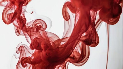 abstract red smoke with white background 