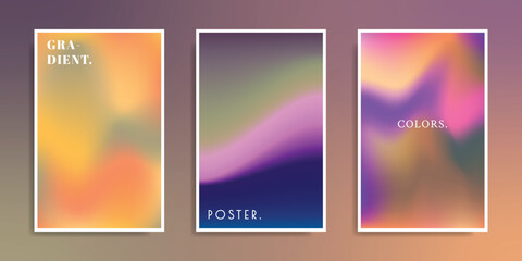 Abstract colorful fluid gradient mesh poster design. Modern blurred color blend banner. Liquid contemporary background template copy space.