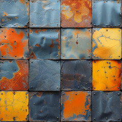Metal with patina and rust, seamless tile, ai generated