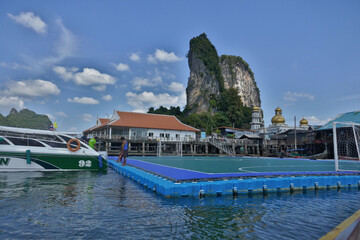 Floating football field constructed at Koh Panyee Thailand where the Thai National Football team originated.