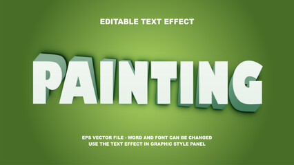 Editable Text Effect Painting 3D Vector Template