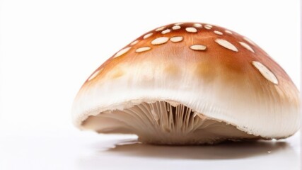 closeup mushroom white background 