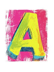  A Alphabet Print On Color