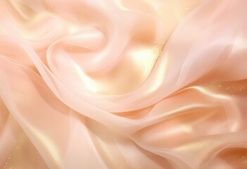 Obraz premium Shiny smooth luxury abstract light pink curve and wave decorative background with copy space. Backdrop for design card, poster, banner for award, reward, Christmas, birthday, wedding. Peach color