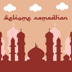 vector graphic of welcome ramadhan ideal for ramadhan celebration.