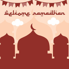 vector graphic of welcome ramadhan ideal for ramadhan celebration.