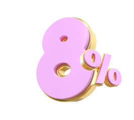 8Percent off Pink Discount 3D