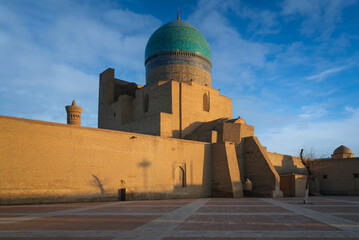 Kalyan Mosque is the main Friday mosque of Bukhara and Kalyan Minaret on the Backgrounds on a sunny...