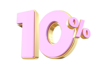 10Percent off Pink Discount 3D