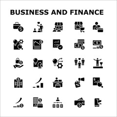 25 Vector Business And Finance Icon Set