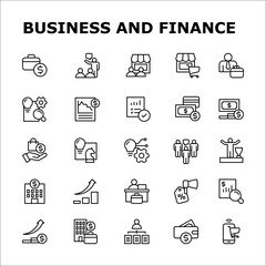 25 Vector Business And Finance Icon Set