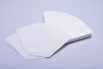 white coffee filter paper isolated on white background
