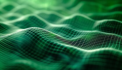 Experience the Harmony of Design with Our Green Abstract Composition - Dive into a World of Grid Lines and Wave Patterns, Perfect for a Visually Dynamic and Inspiring Background
